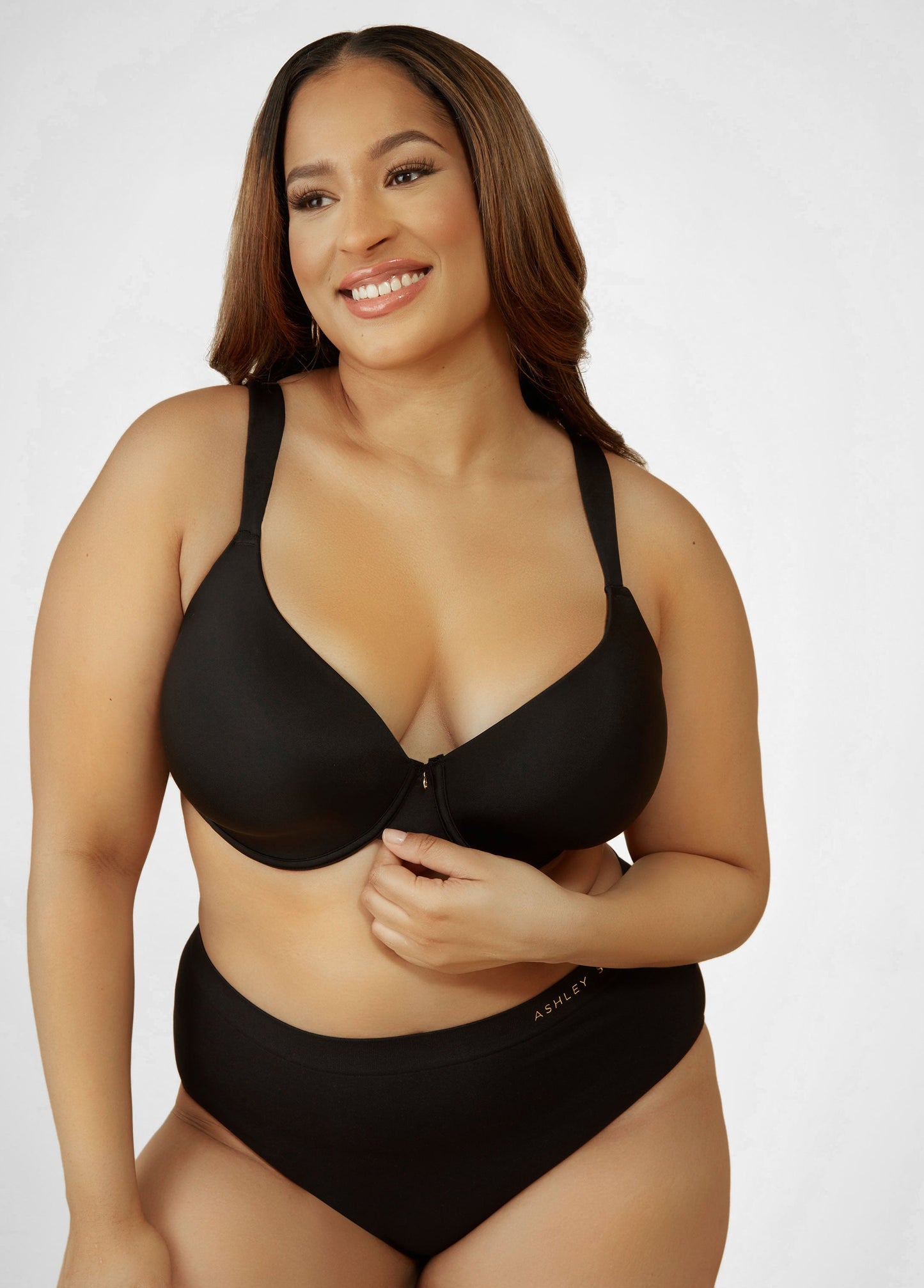 Ashley Stewart Micro Underwired T-Shirt Bra Black