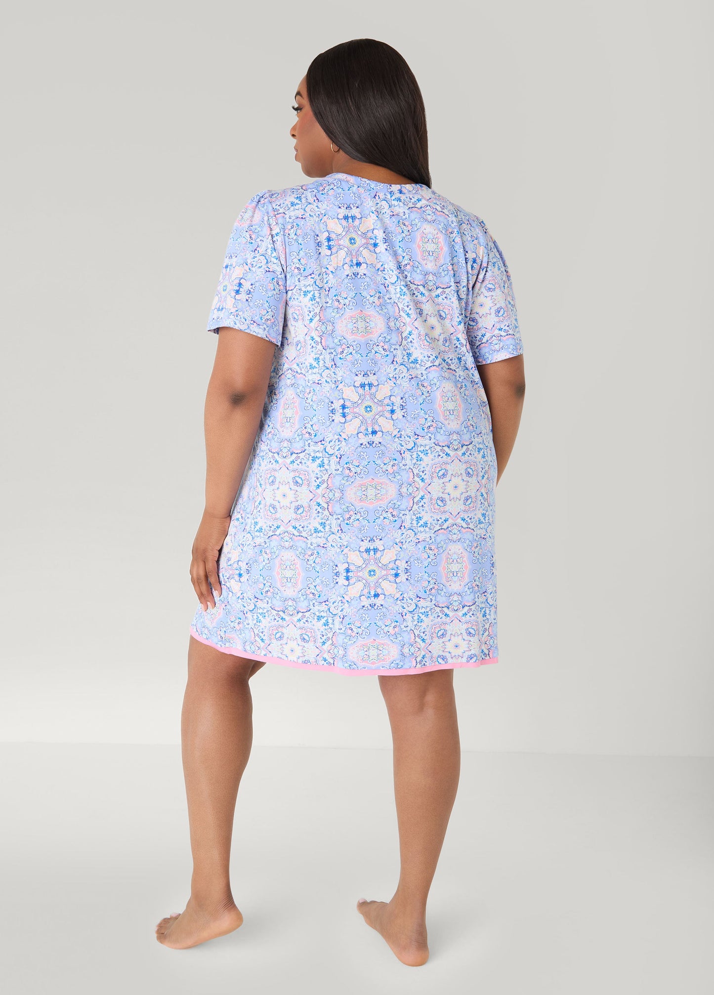 Ashley Stewart Ellen Tracy Floral Sleepshirt Blue