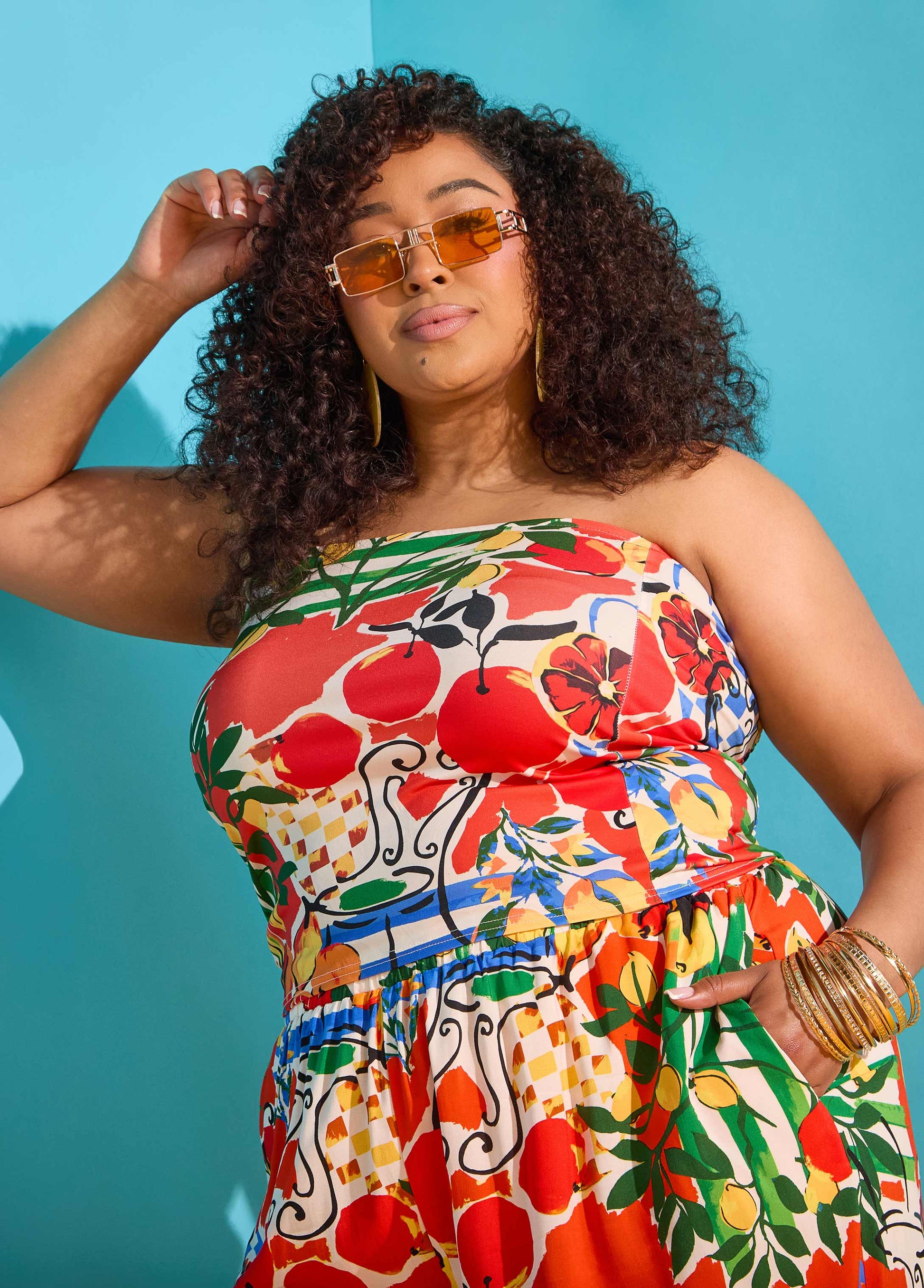 Ashley Stewart Printed Tube Top Multi