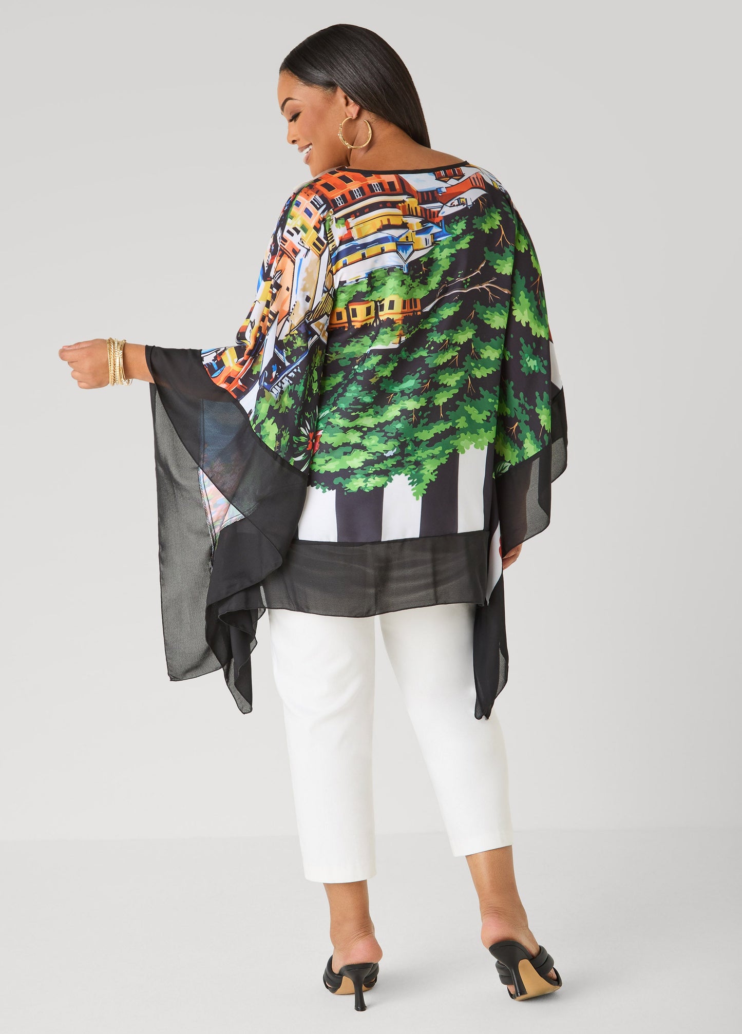 Ashley Stewart Printed Crepe Tunic Multi