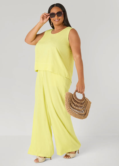 Ashley Stewart Linen Blend Top White