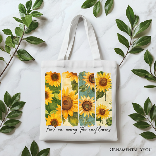 Ashley Stewart Among the Sunflowers Canvas Tote Bag White