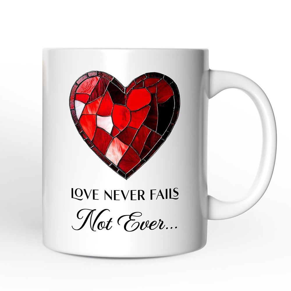 Ashley Stewart Love Never Fails Ceramic Mug White