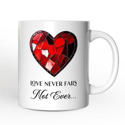 Ashley Stewart Love Never Fails Ceramic Mug White