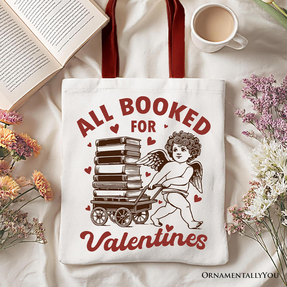 Ashley Stewart All Booked For Valentines Tote Bag White