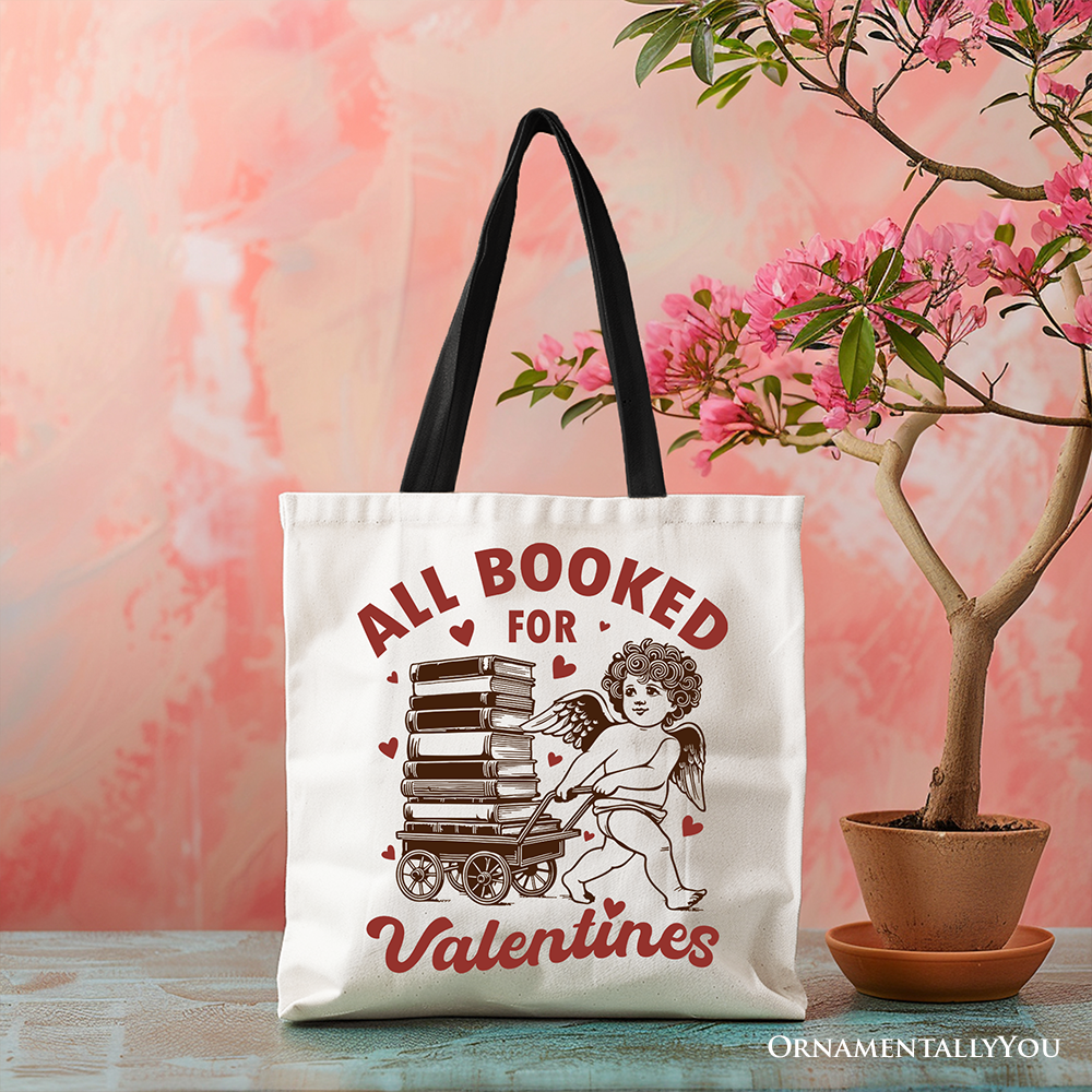 Ashley Stewart All Booked For Valentines Tote Bag White