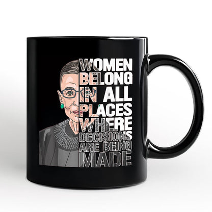 Ashley Stewart Women Belong in All Places Mug Black