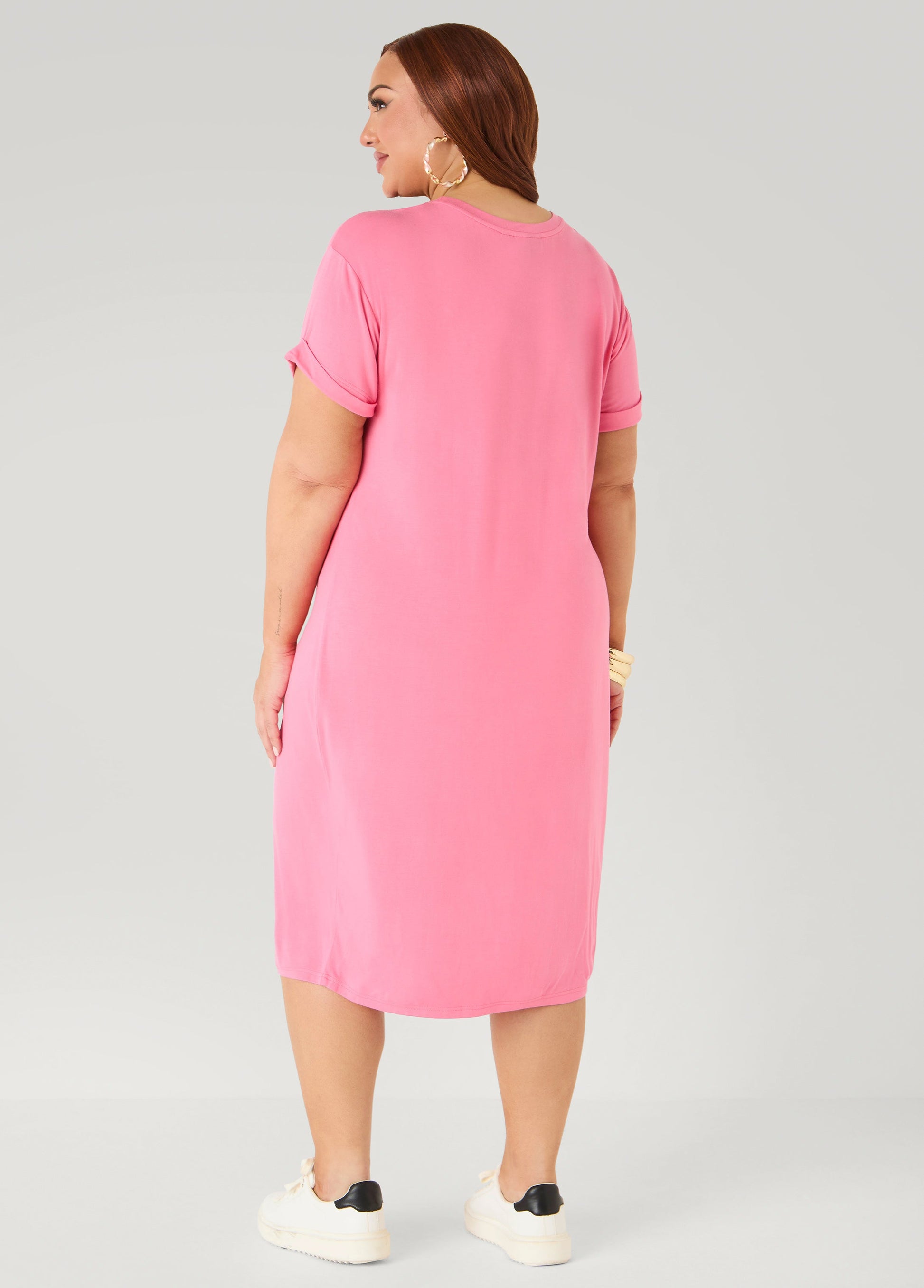 Ashley Stewart Blessed Graphic T Shirt Dress Confetti
