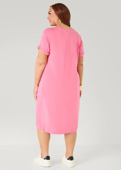 Ashley Stewart Blessed Graphic T Shirt Dress Confetti
