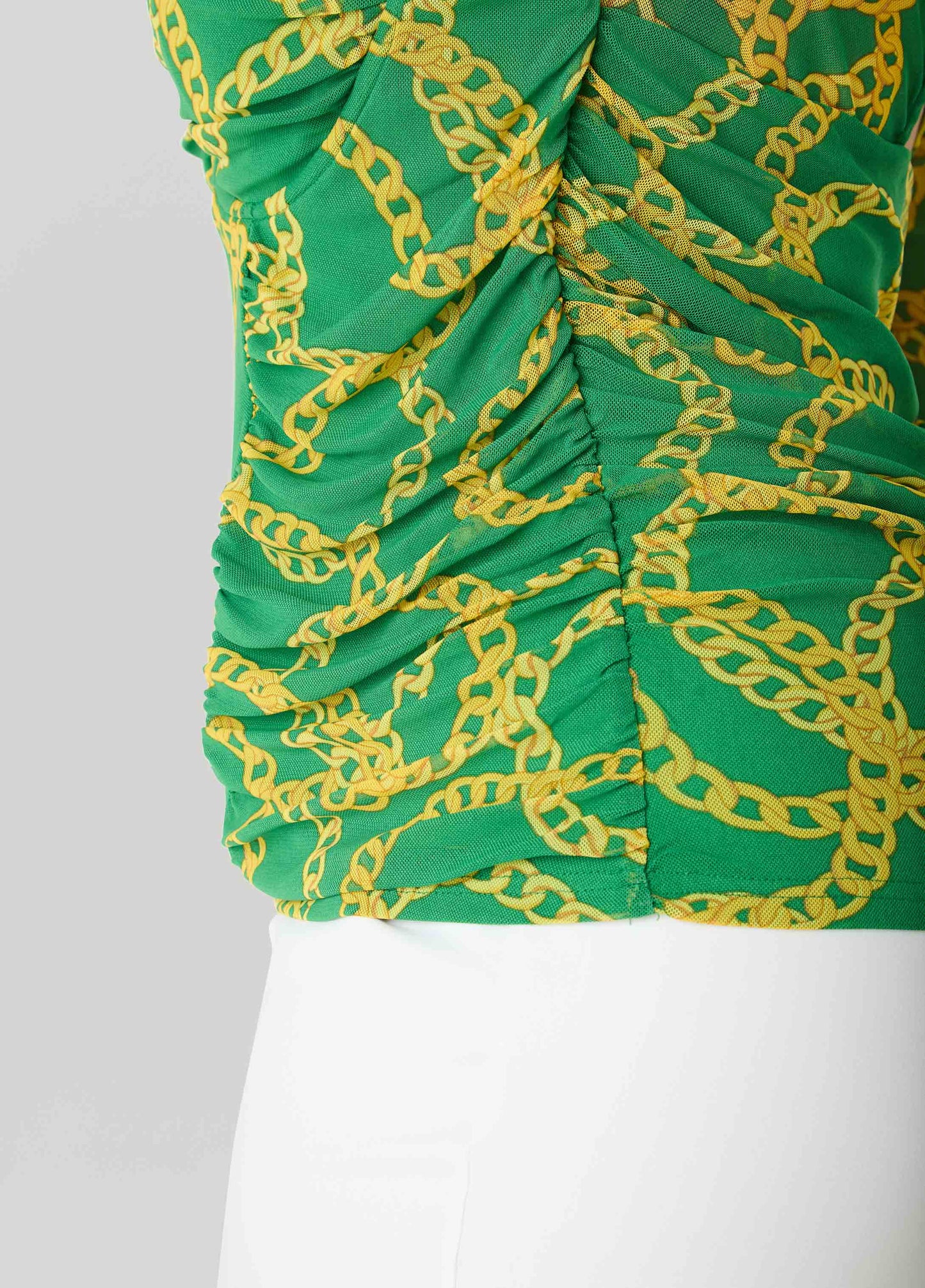 Ashley Stewart Chain Print Bustier Top Victoria Blue