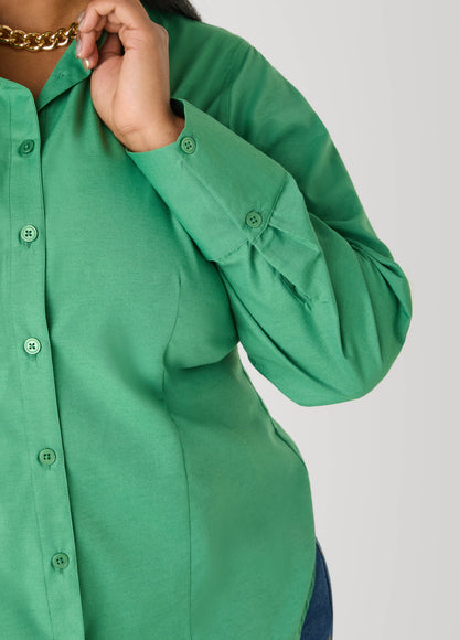 Ashley Stewart Collared Cotton Blend Shirt Amazon