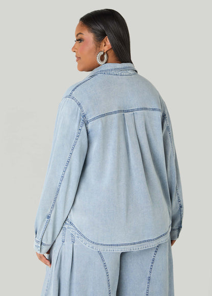 Ashley Stewart Chambray Shirt Denim