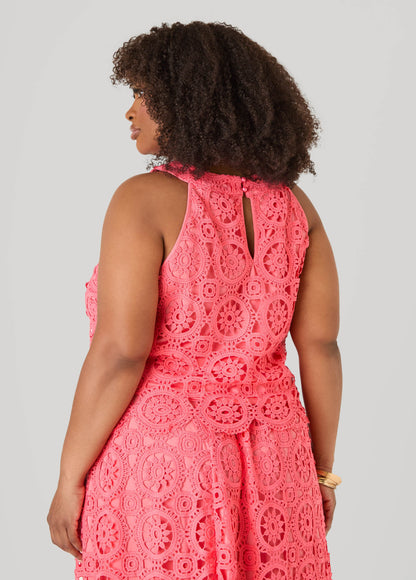 Ashley Stewart Crocheted Top Calypso Coral