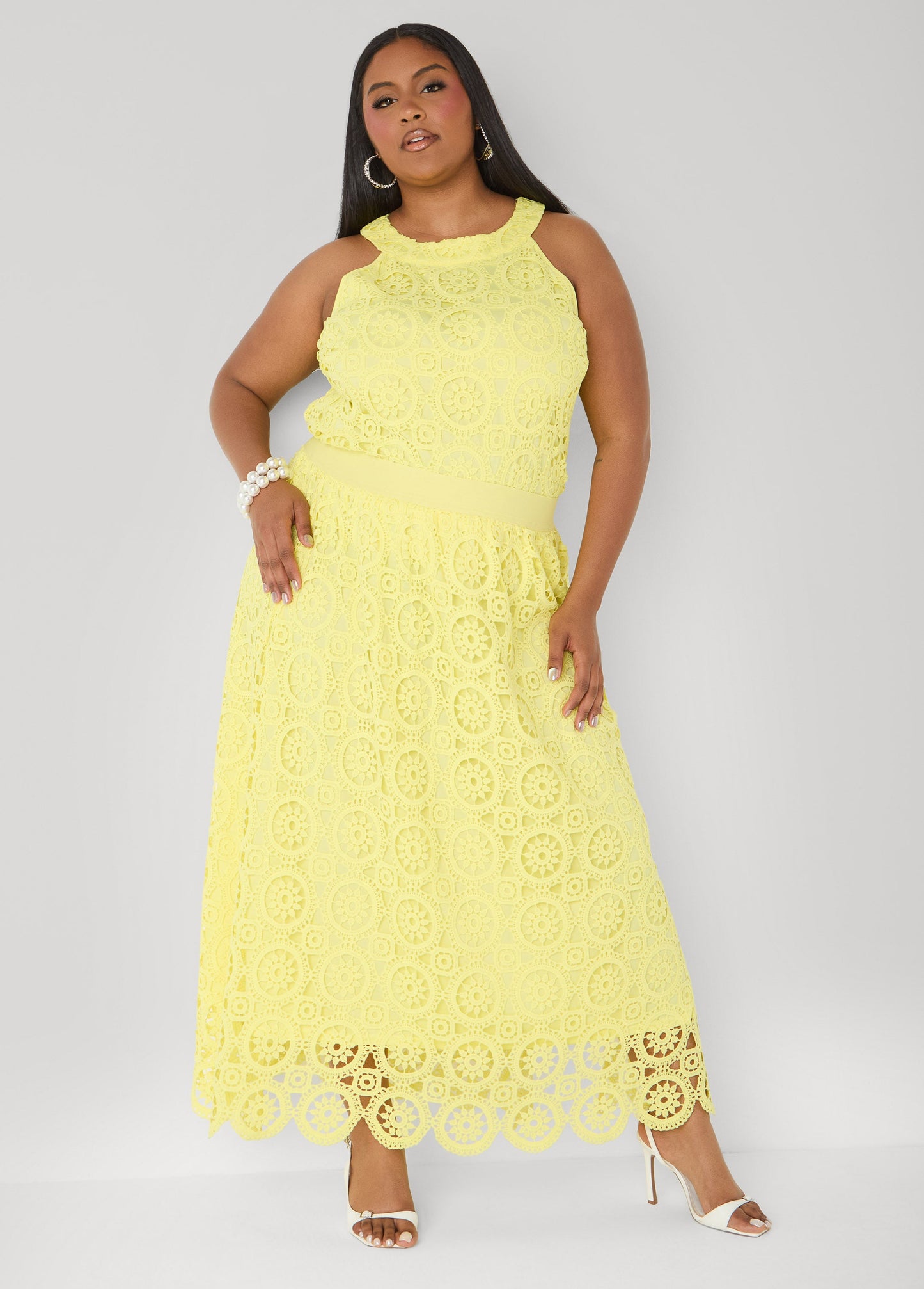 Ashley Stewart Crocheted Top Calypso Coral