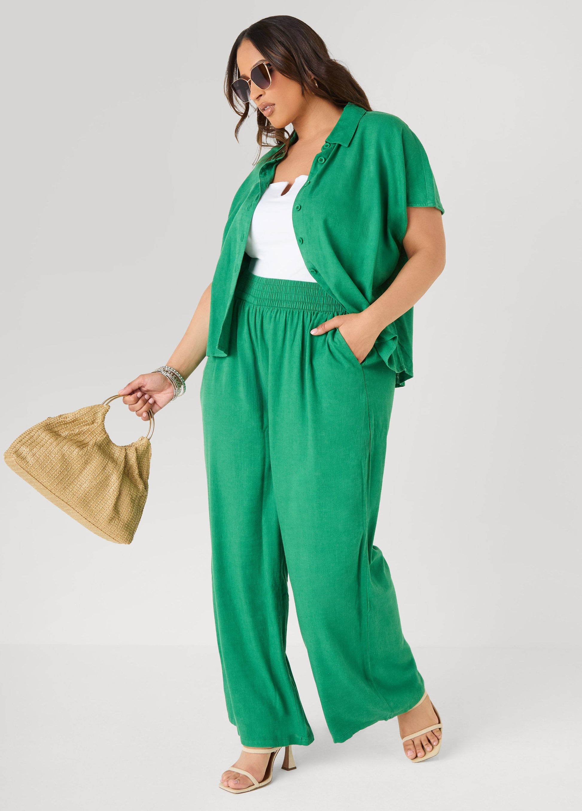Ashley Stewart Linen Blend Shirt Amazon