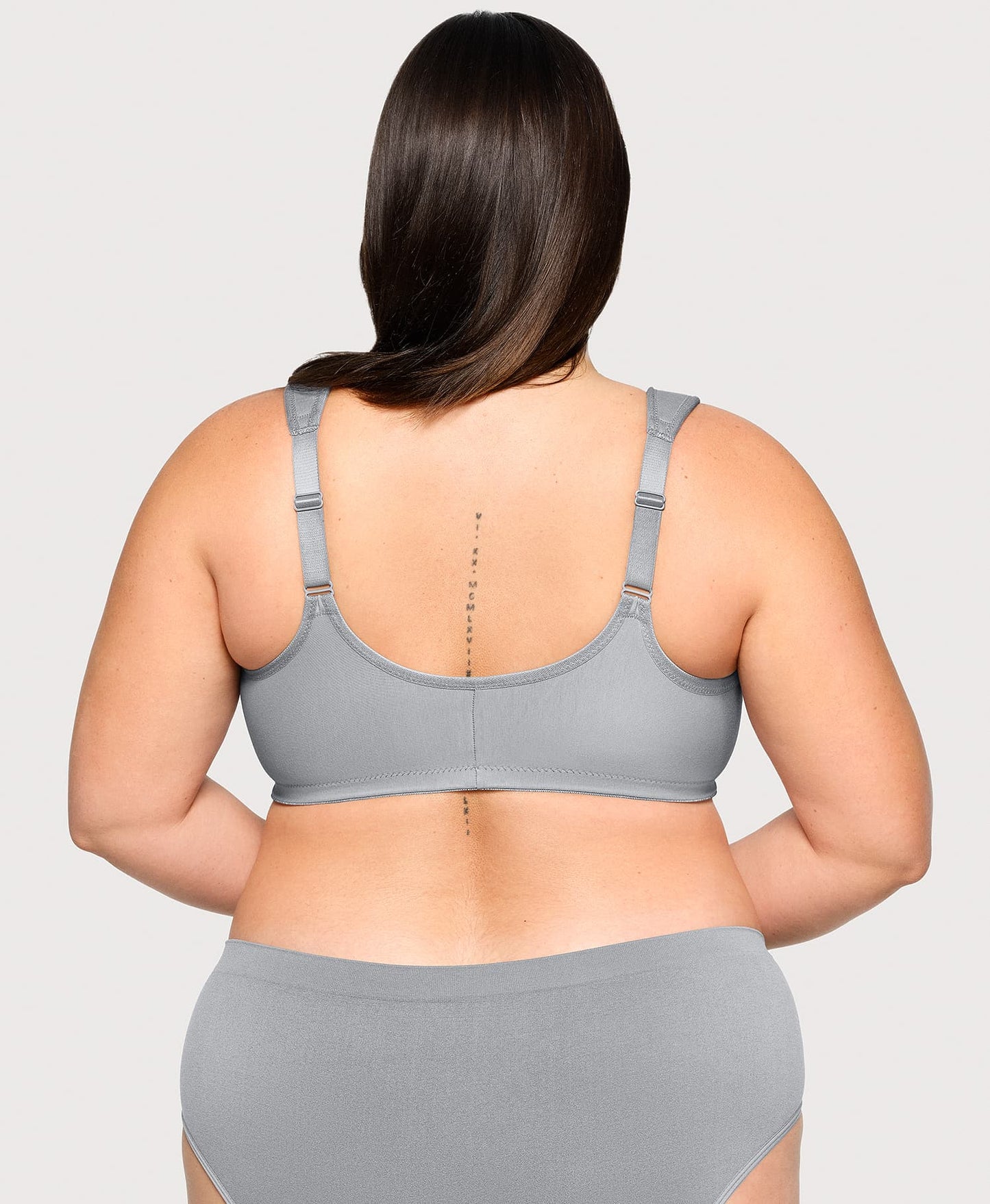 Ashley Stewart Front-Closure Cotton WonderWire Bra Silver