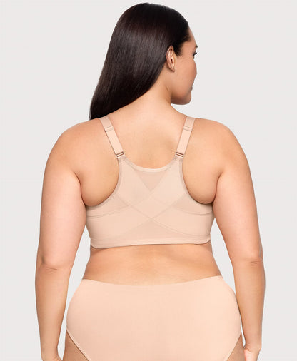 Ashley Stewart Front-Closure Posture Back WonderWire Bra Cafe