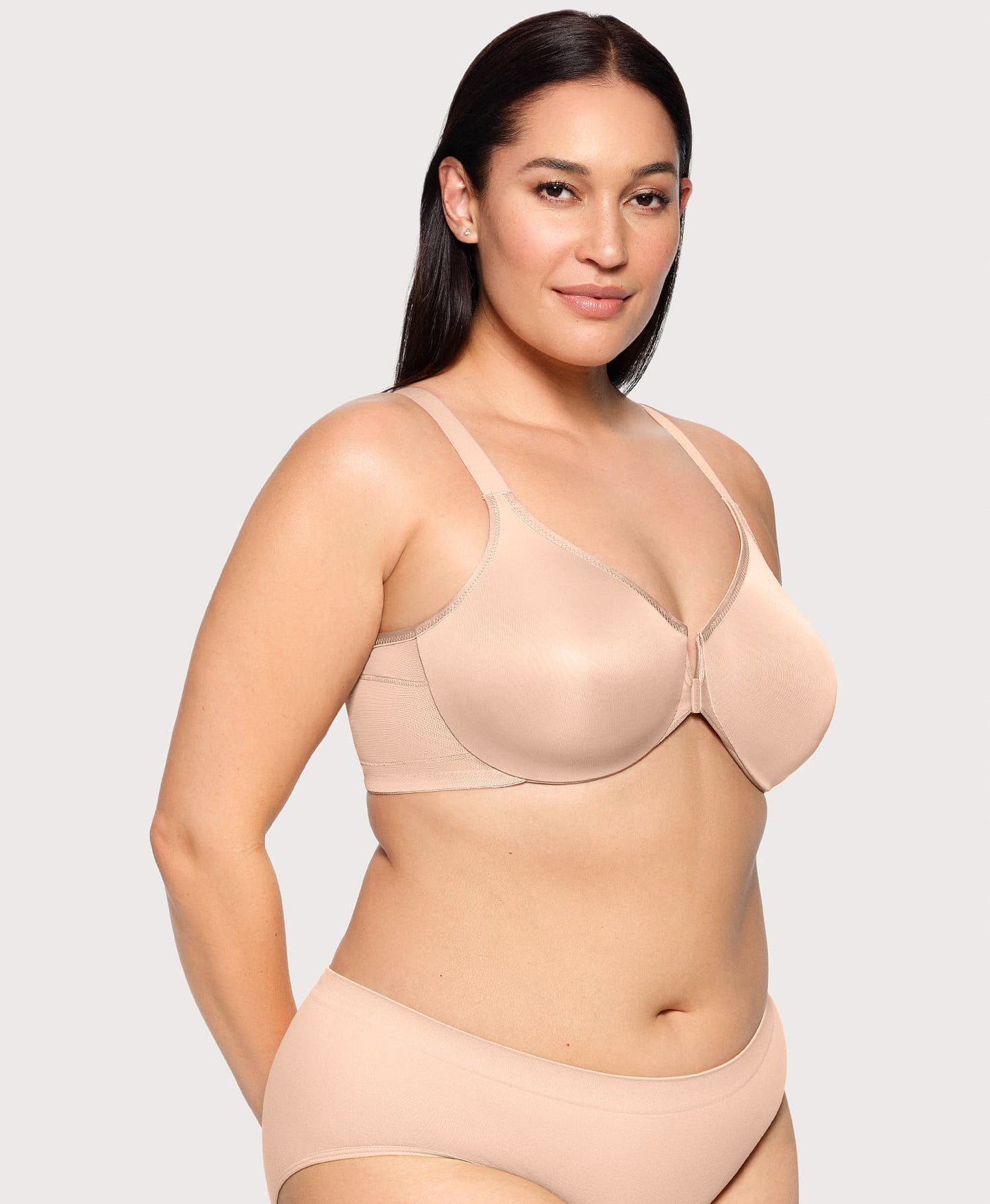 Ashley Stewart Front-Closure Posture Back WonderWire Bra Cafe