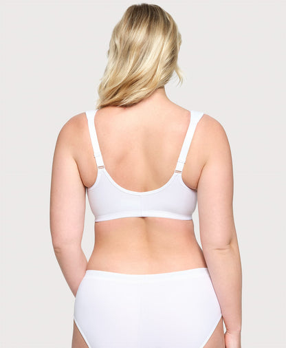 Ashley Stewart Front-Closure Cotton WonderWire Bra White