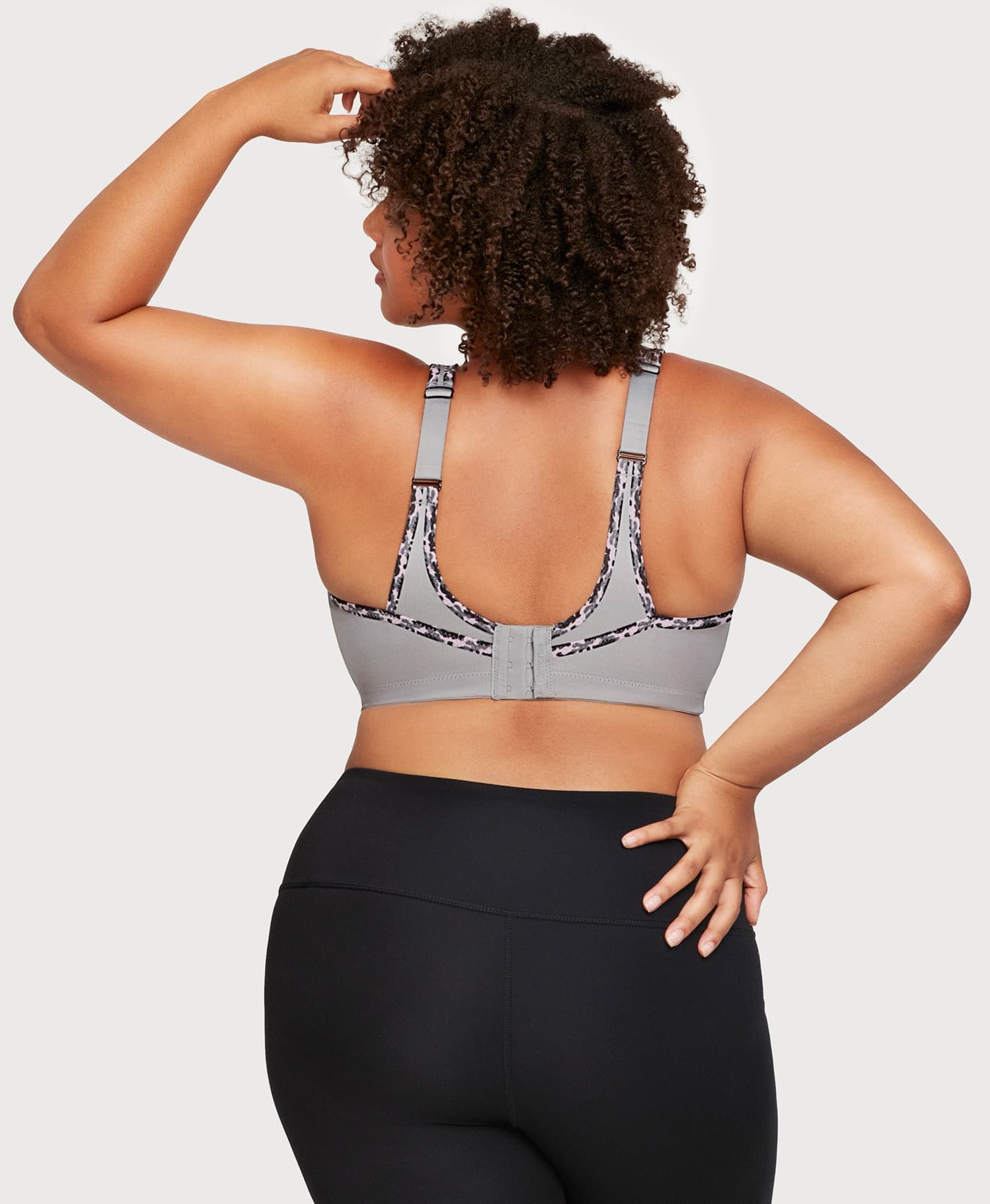Ashley Stewart No-Bounce Camisole Sports Bra Soft Gray