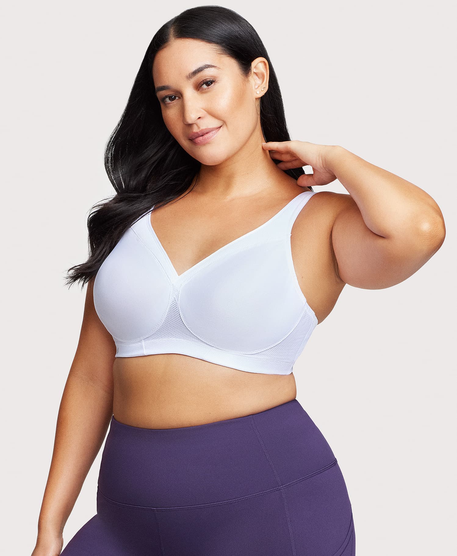 Ashley Stewart MagicLift Seamless Sports Bra White