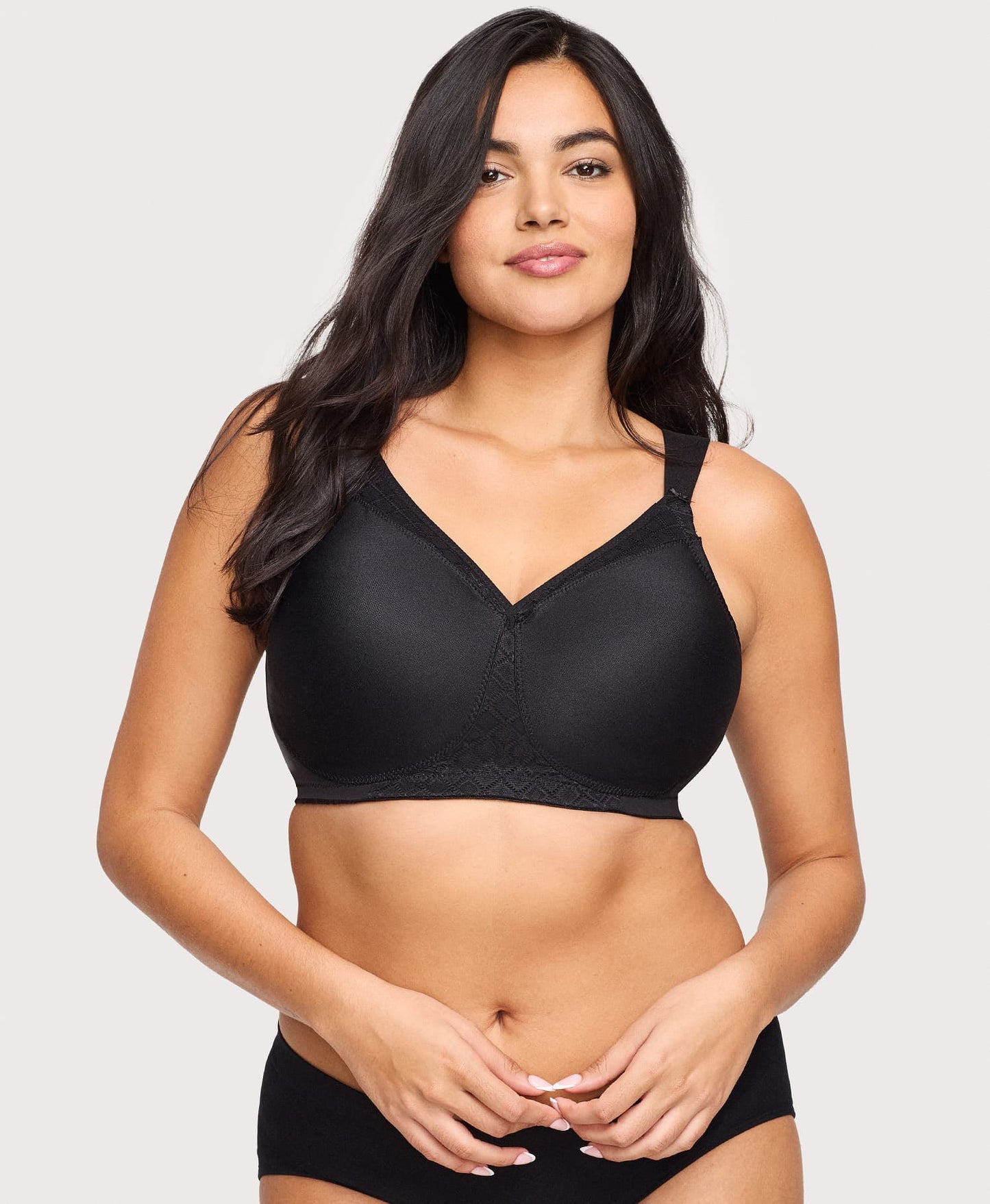 Ashley Stewart MagicLift Seamless Support T-Shirt Bra Black