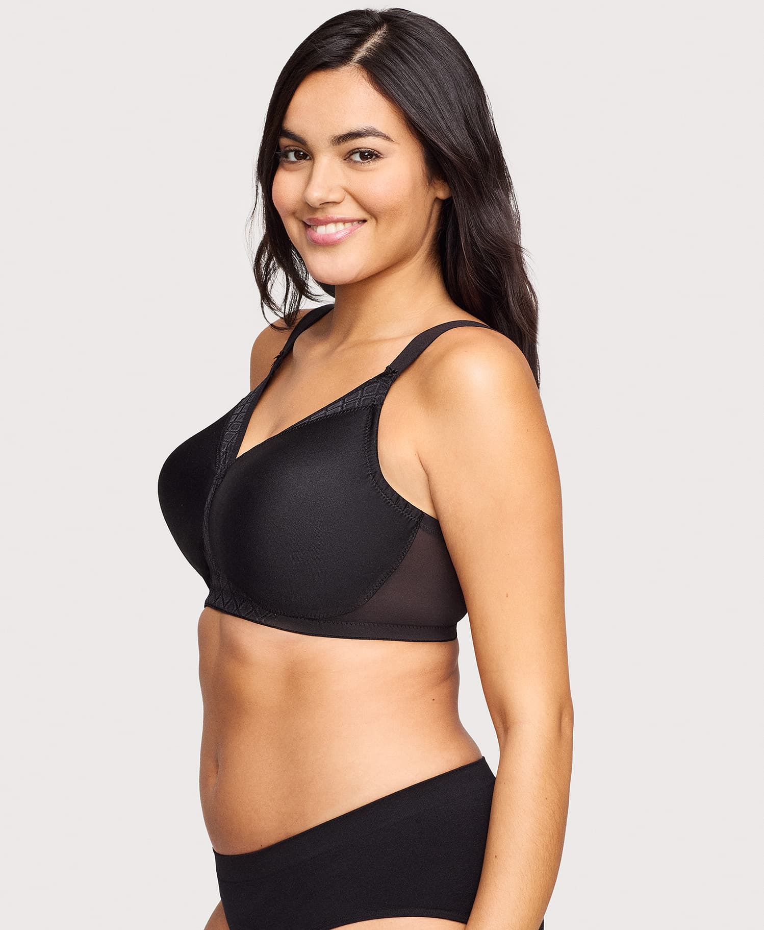 Ashley Stewart MagicLift Seamless Support T-Shirt Bra Black