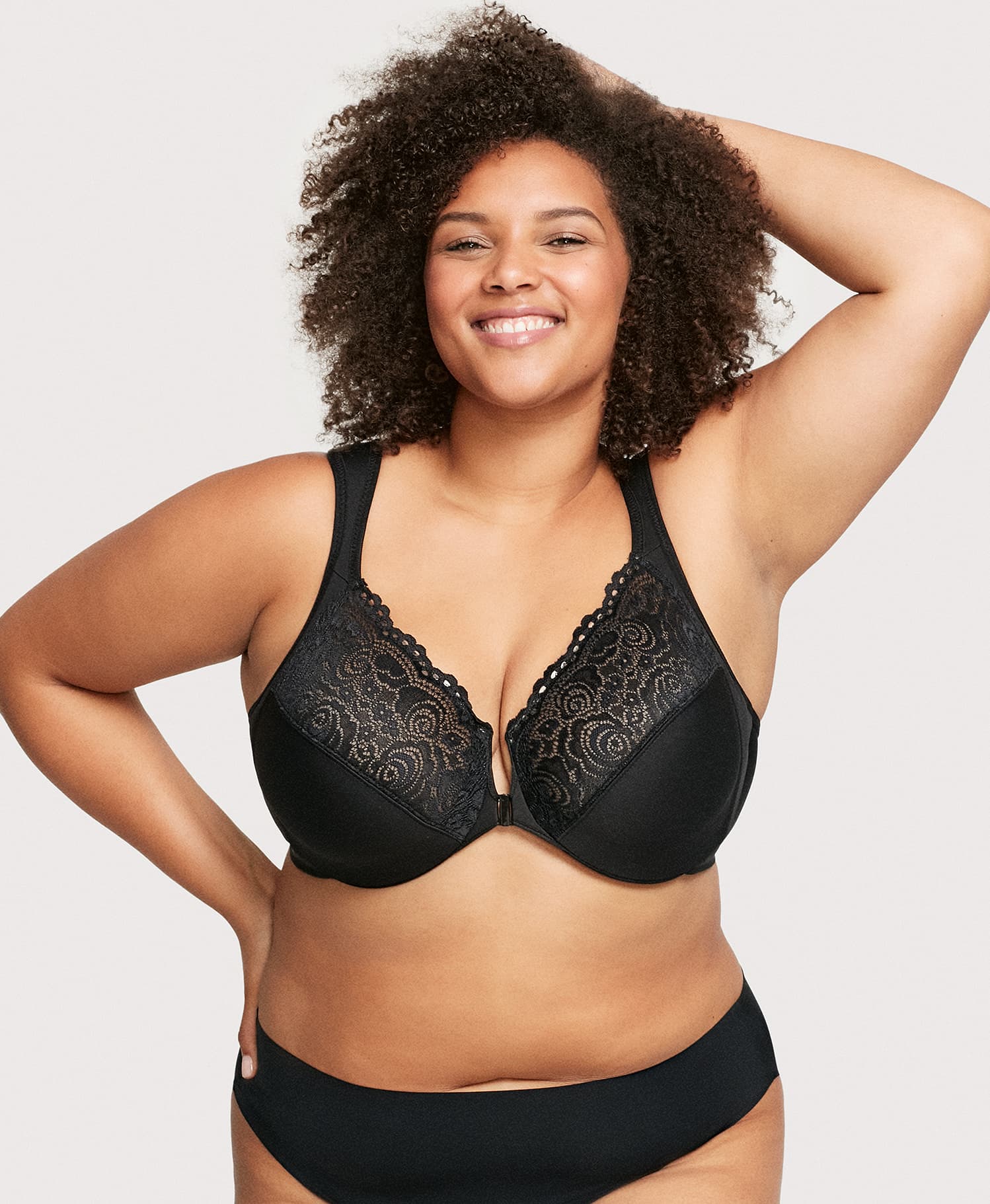 Ashley Stewart Front-Closure WonderWire Bra Black