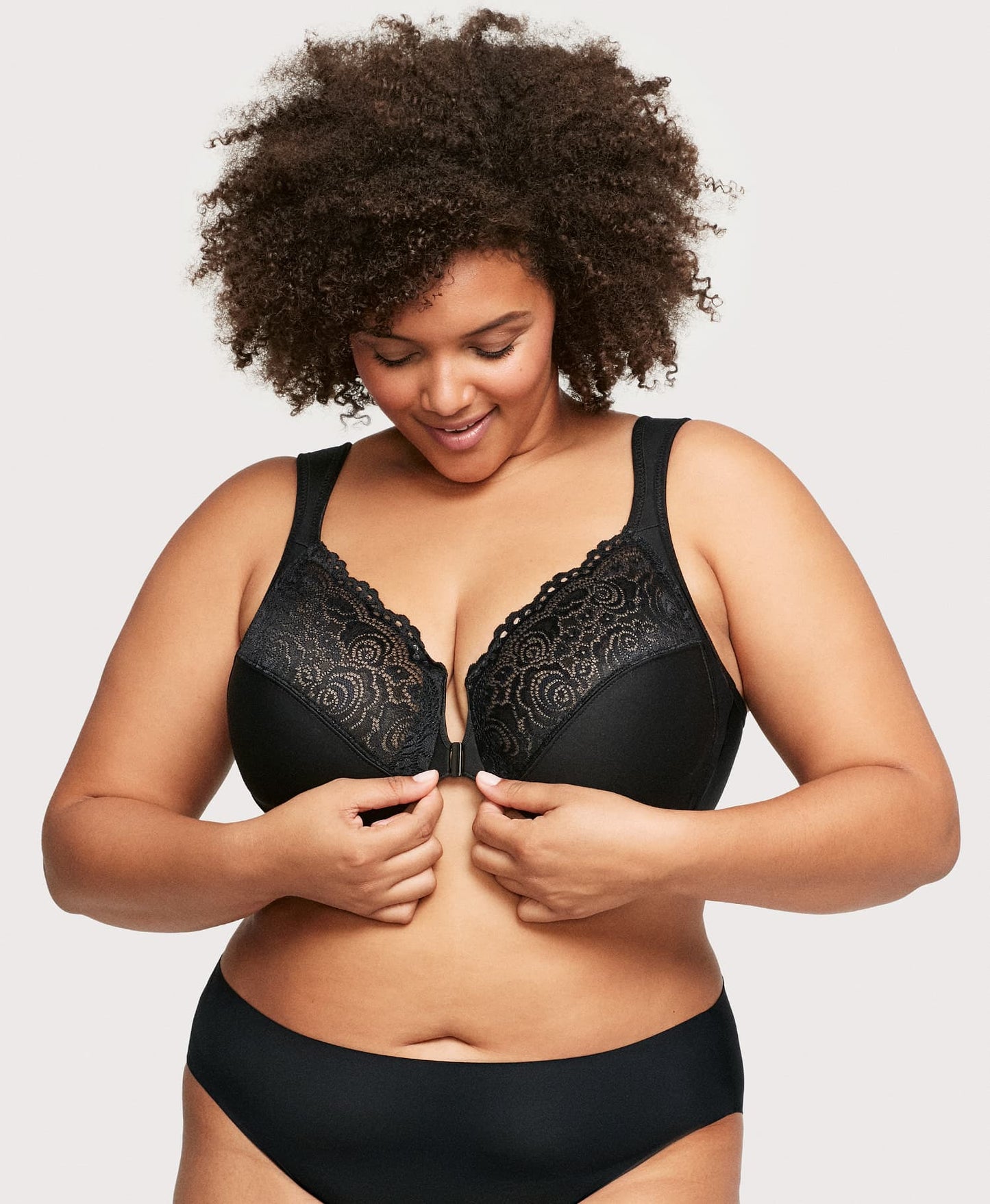 Ashley Stewart Front-Closure WonderWire Bra Black