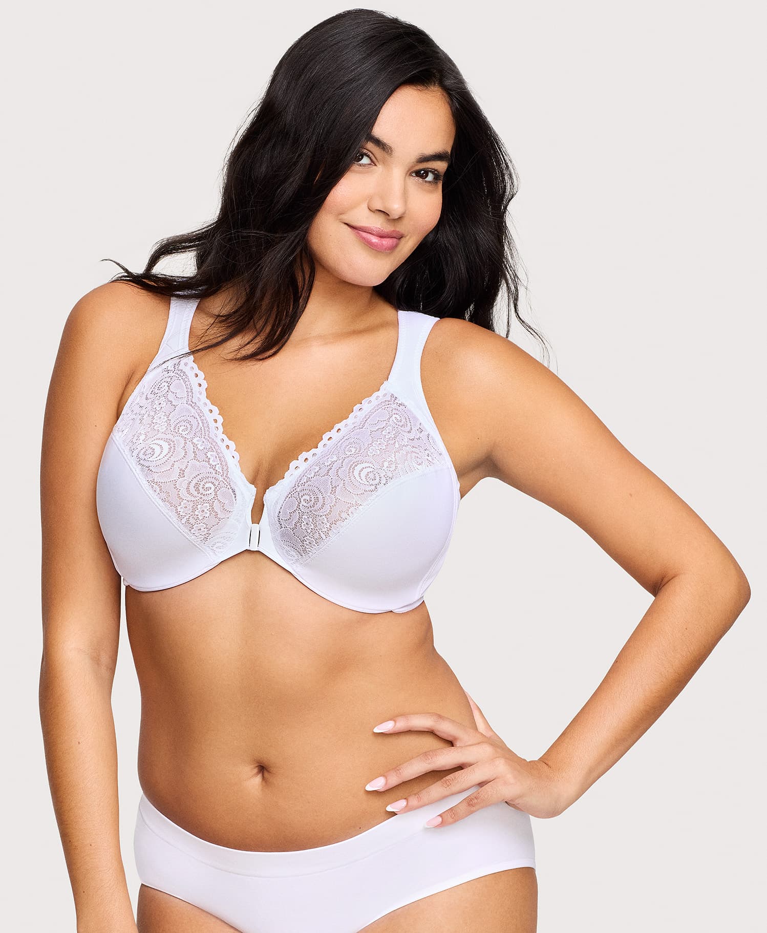 Ashley Stewart Front-Closure WonderWire Bra White