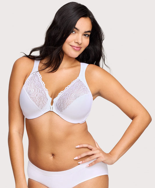 Ashley Stewart Front-Closure WonderWire Bra White