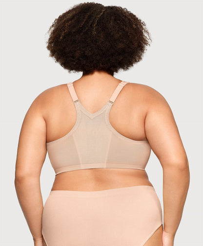 Ashley Stewart MagicLift Front-Closure Racerback Bra Cafe