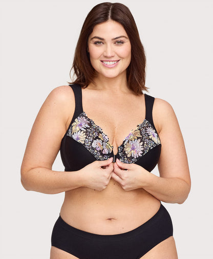 Ashley Stewart Front-Closure WonderWire Bra Floral Print