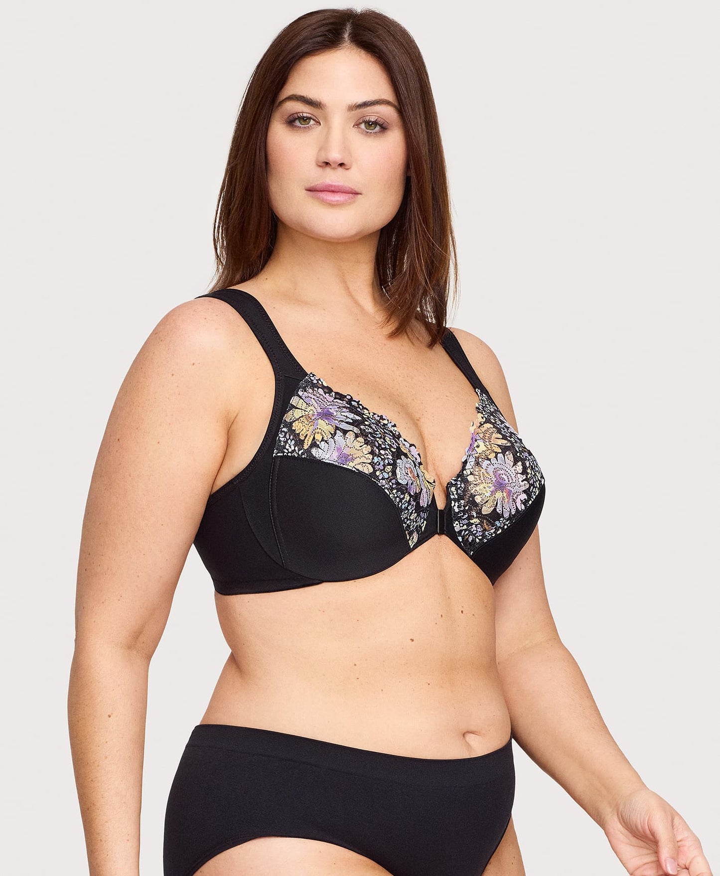 Ashley Stewart Front-Closure WonderWire Bra Floral Print