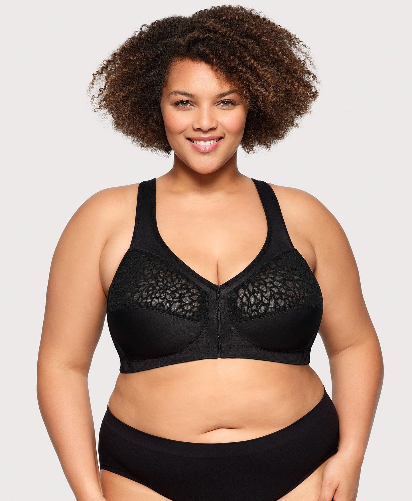 Ashley Stewart MagicLift Front-Closure Racerback Bra Black