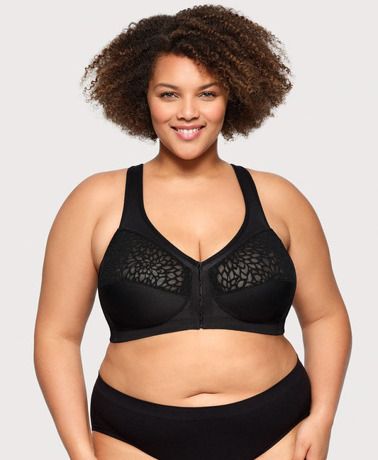 Ashley Stewart MagicLift Front-Closure Racerback Bra Black