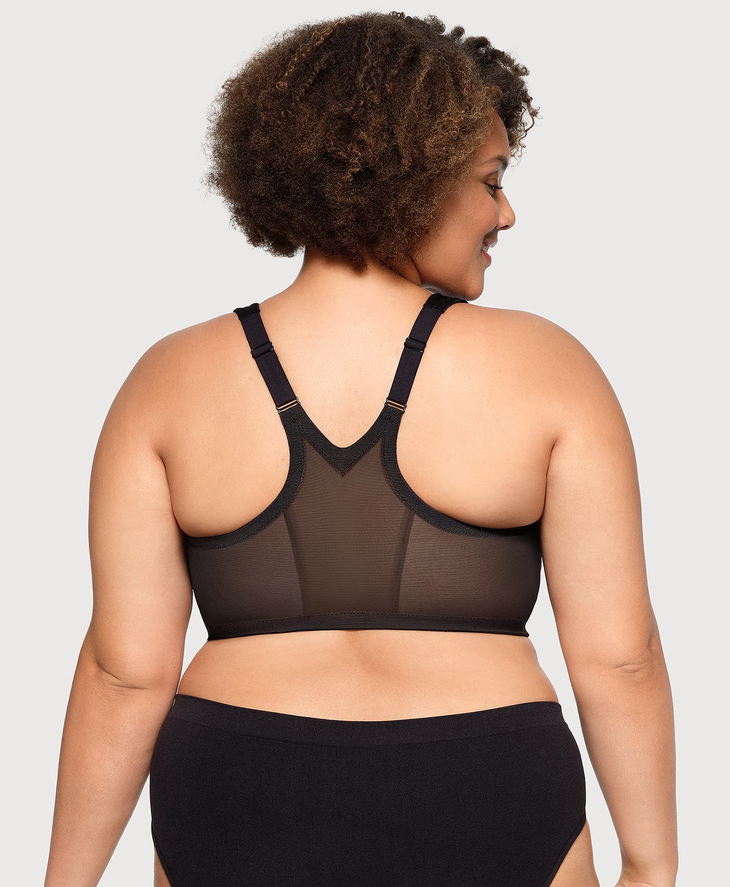 Ashley Stewart MagicLift Front-Closure Racerback Bra Black