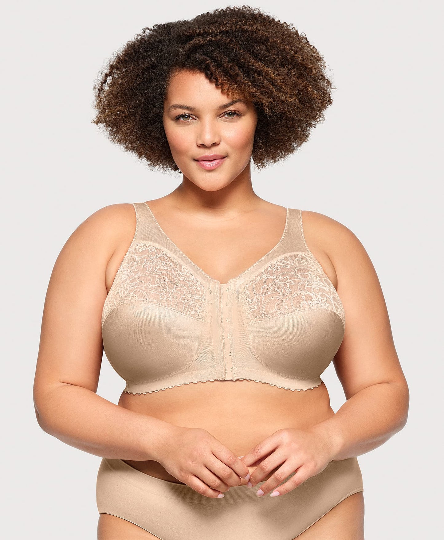 Ashley Stewart MagicLift Front-Closure Support Bra Blush
