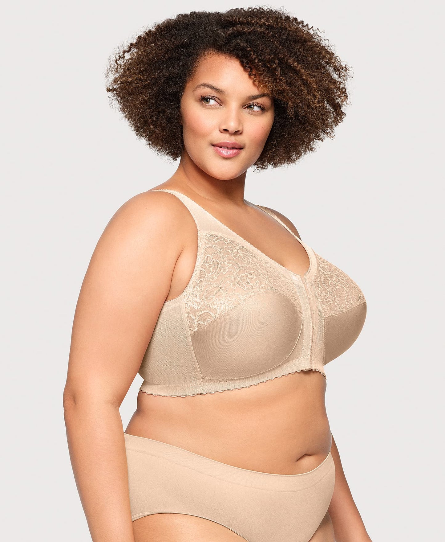 Ashley Stewart MagicLift Front-Closure Support Bra Blush