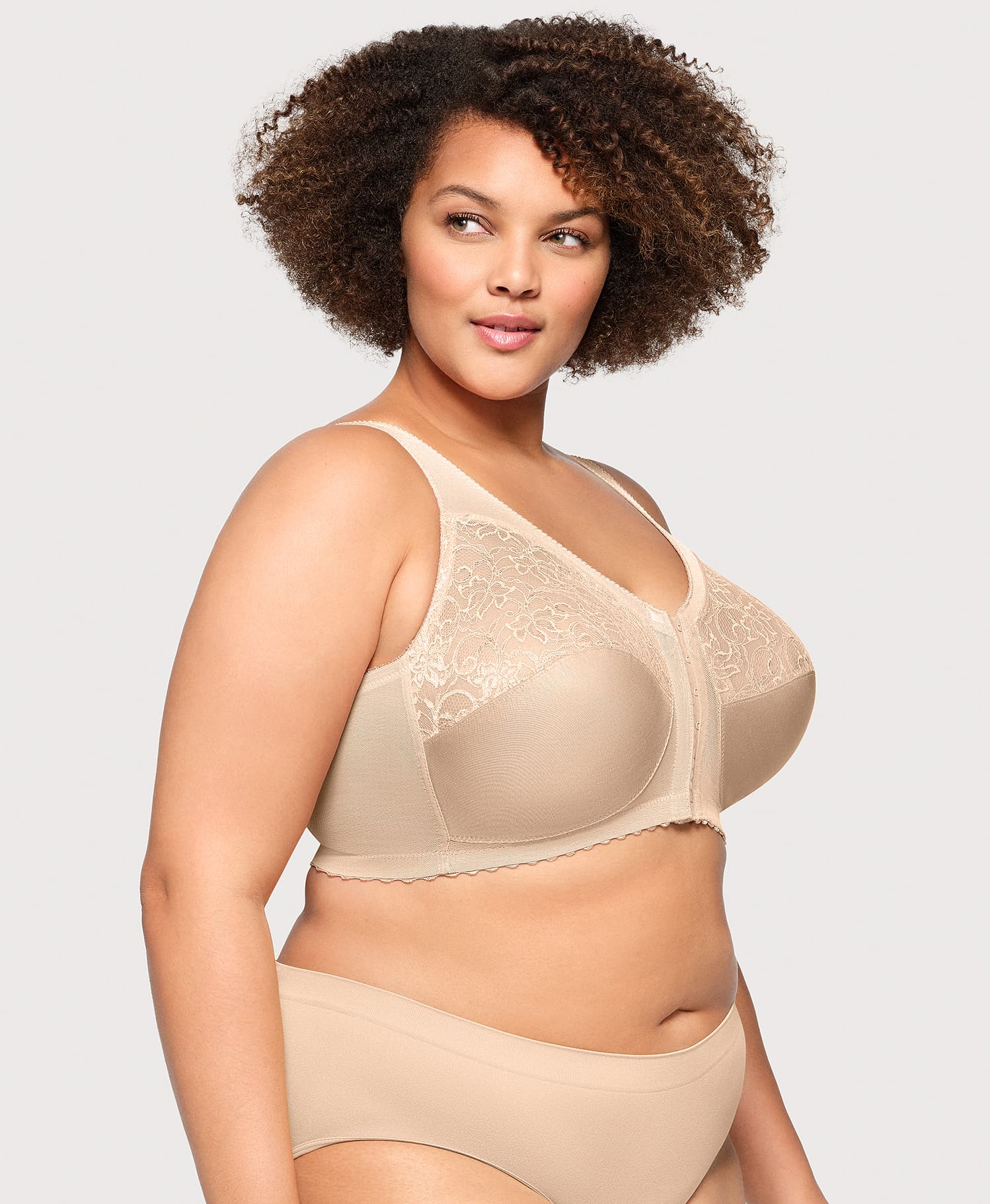 Ashley Stewart MagicLift Front-Closure Support Bra Blush