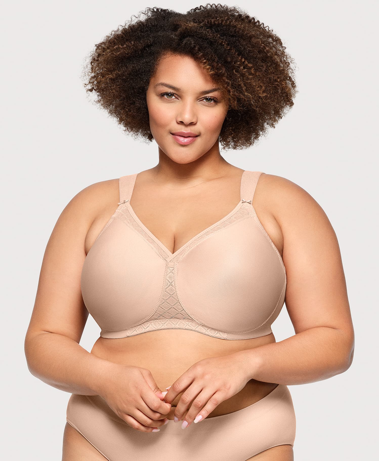 Ashley Stewart MagicLift Seamless Support T-Shirt Bra Cafe
