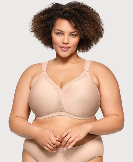 Ashley Stewart MagicLift Seamless Support T-Shirt Bra Cafe