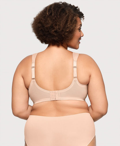 Ashley Stewart MagicLift Seamless Support T-Shirt Bra Cafe