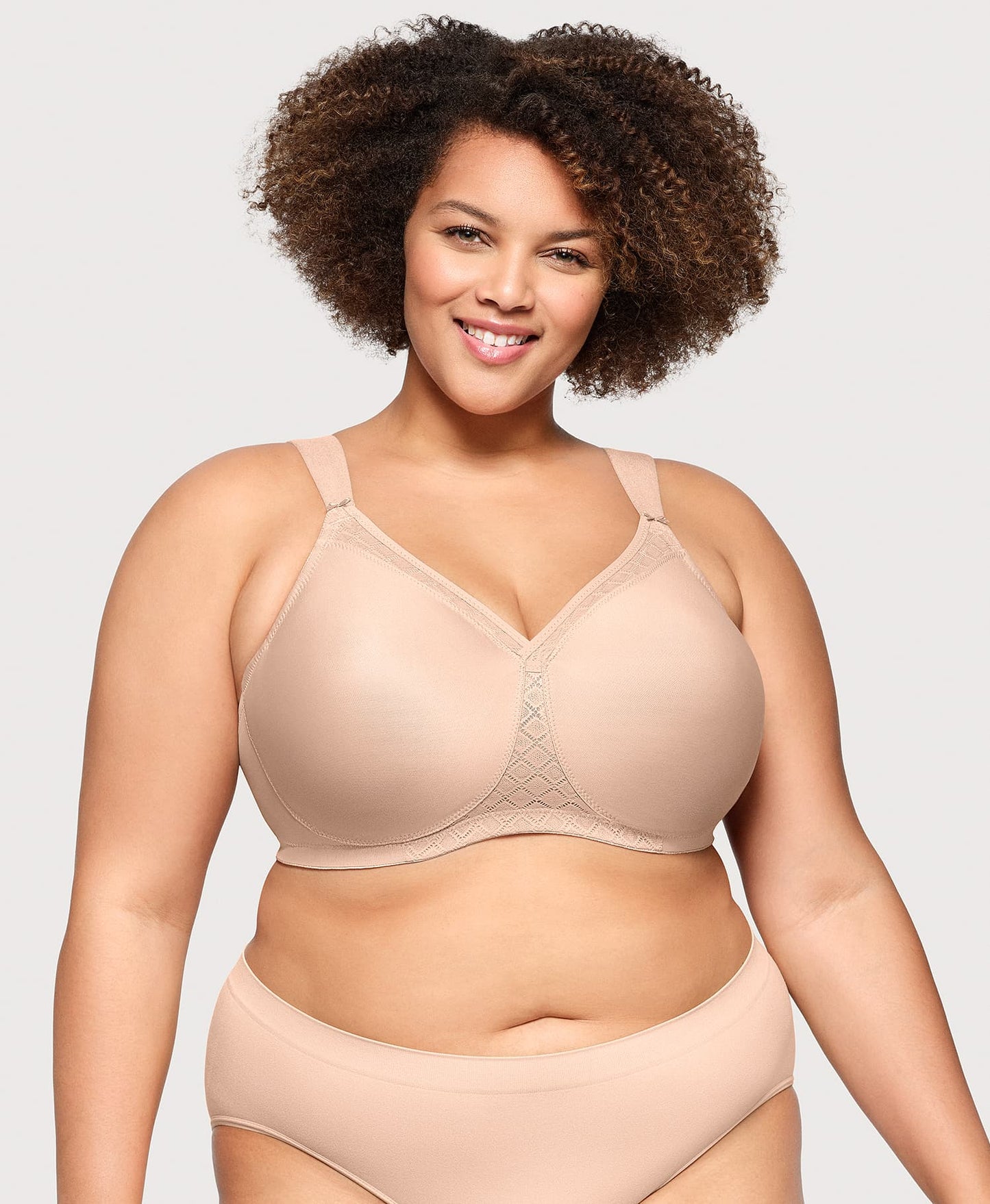 Ashley Stewart MagicLift Seamless Support T-Shirt Bra Cafe