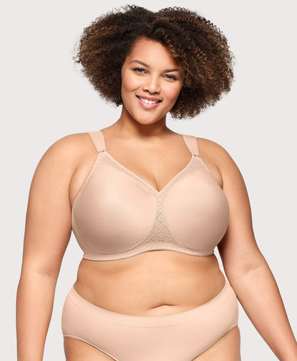 Ashley Stewart MagicLift Seamless Support T-Shirt Bra Cafe