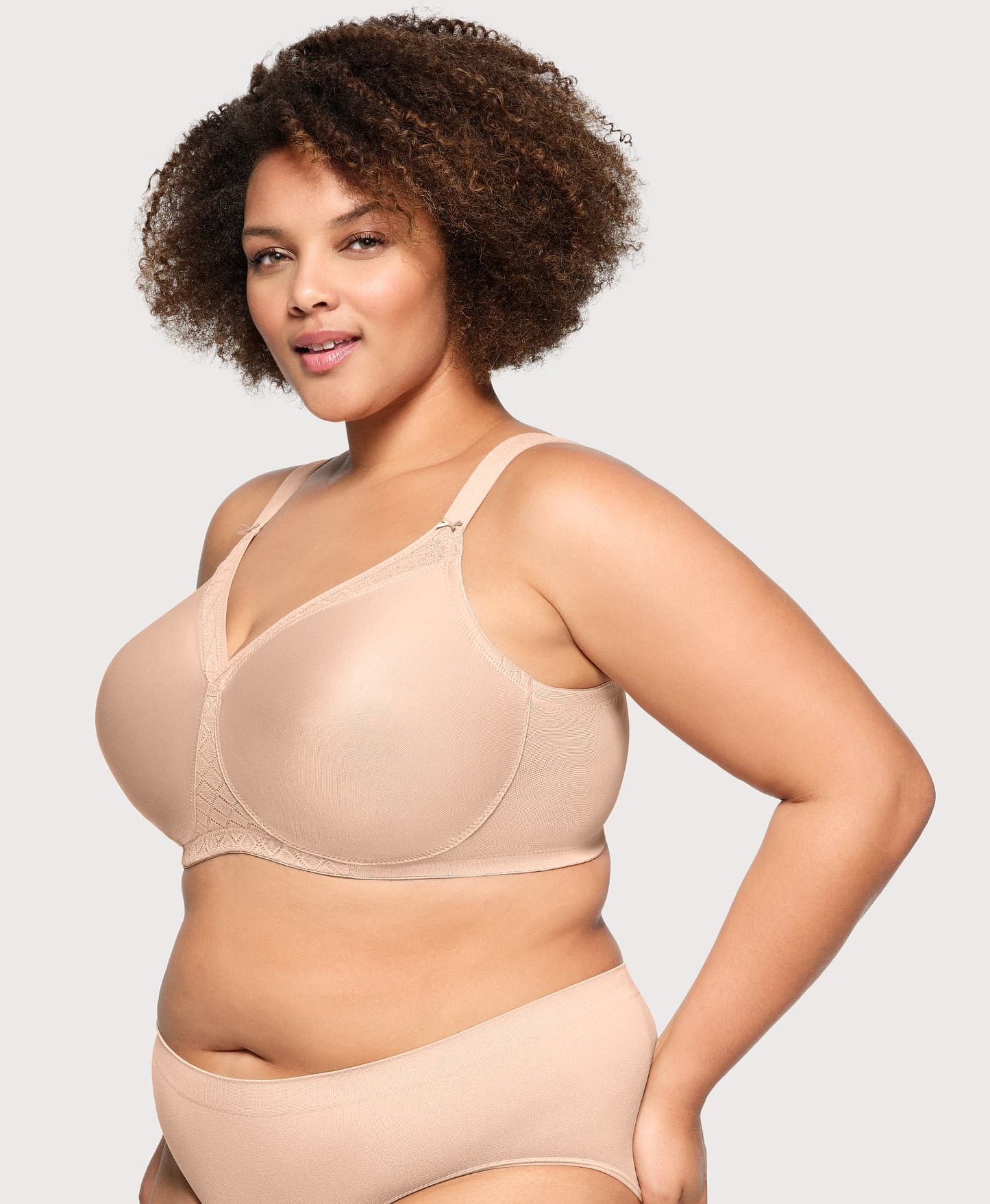 Ashley Stewart MagicLift Seamless Support T-Shirt Bra Cafe