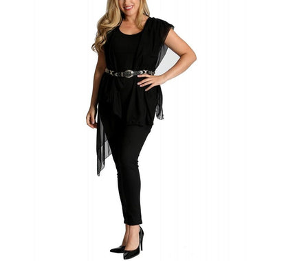 Ashley Stewart InstantFigure Mesh InstaWrap Shawl Black
