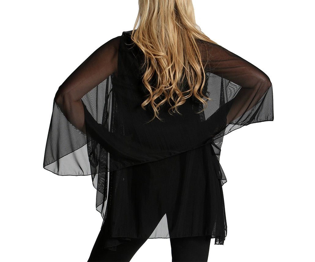 Ashley Stewart InstantFigure Mesh InstaWrap Shawl Black