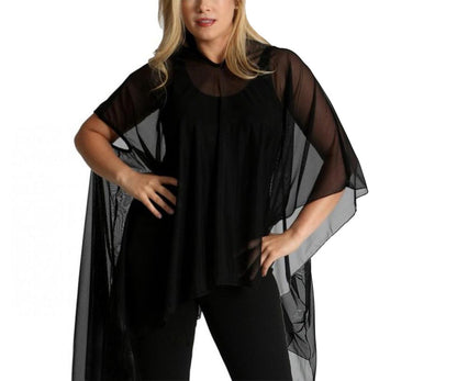 Ashley Stewart InstantFigure InstaWrap Mesh Shawl Black