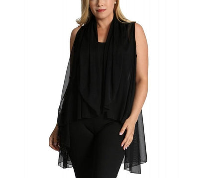 Ashley Stewart InstantFigure InstaWrap Mesh Shawl Black